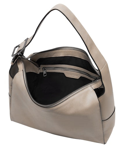 Lou 2 3D Leather Hobo M stone | Bildmaterial bereitgestellt von SHOES.PLEASE.