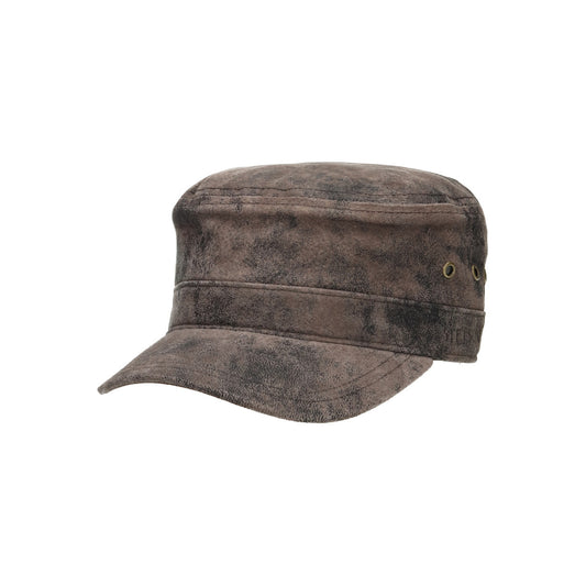 Army Cap Pigskin braun dunkel
