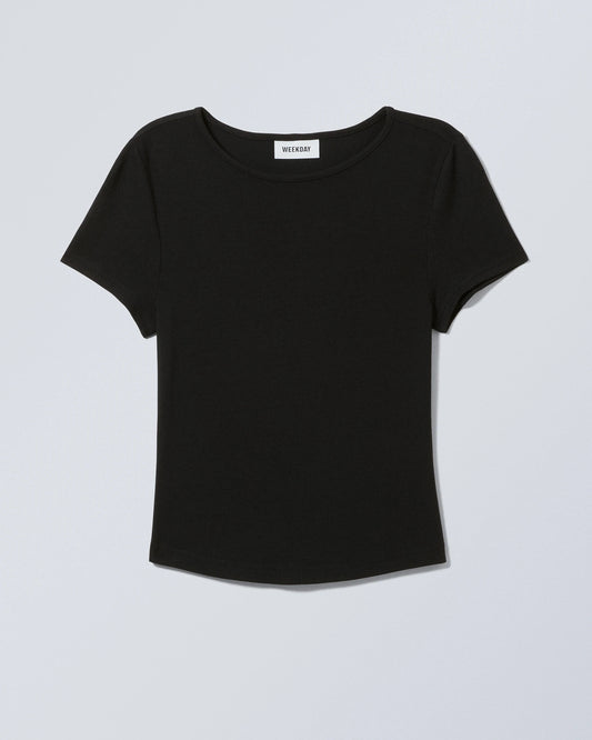 Curved Hem T-Shirt black