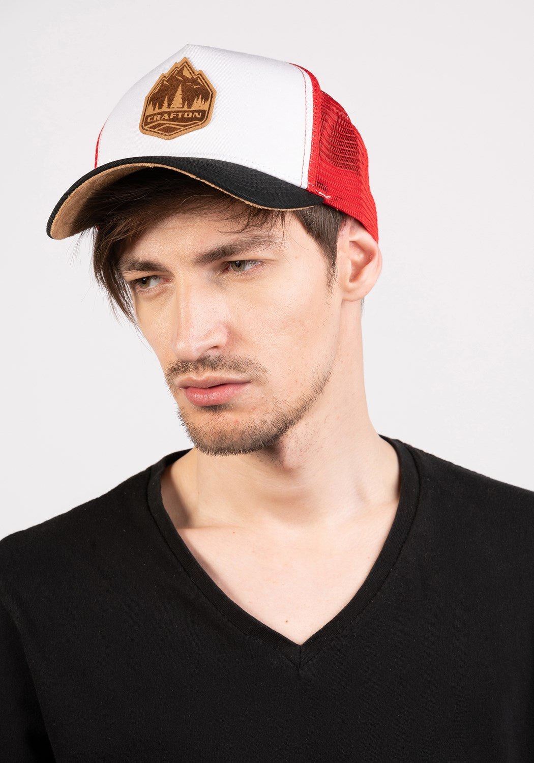 CRBIG MOUNTAIN Trucker Cap blk wht rd | Bildmaterial bereitgestellt von SHOES.PLEASE.
