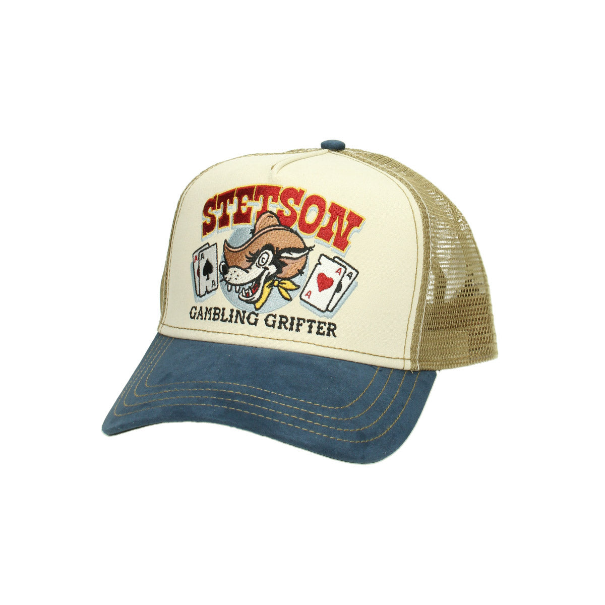Trucker Cap Gambling Grifter blau beige | Bildmaterial bereitgestellt von SHOES.PLEASE.