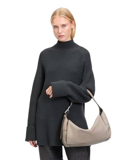 Lou 2 3D Leather Hobo M stone | Bildmaterial bereitgestellt von SHOES.PLEASE.