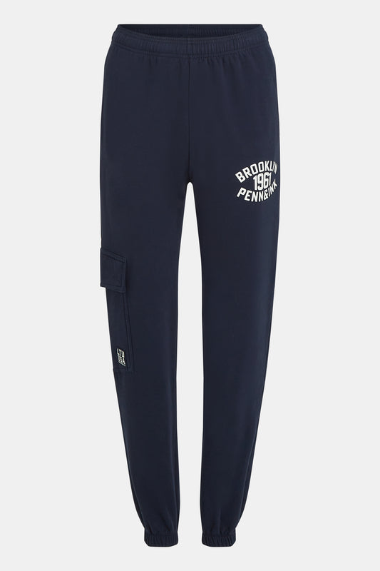 Trousers print navy/ecru
