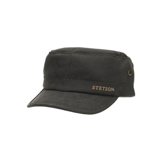 Army Cap Herringbone fischgrat grün schwarz
