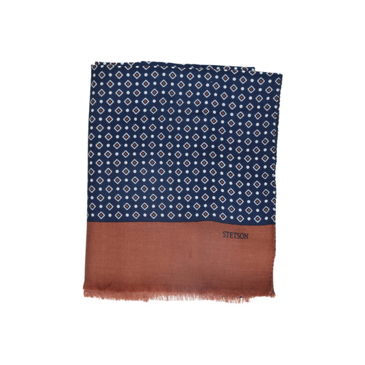 Scarf Wool/Silk Geometrics blau
