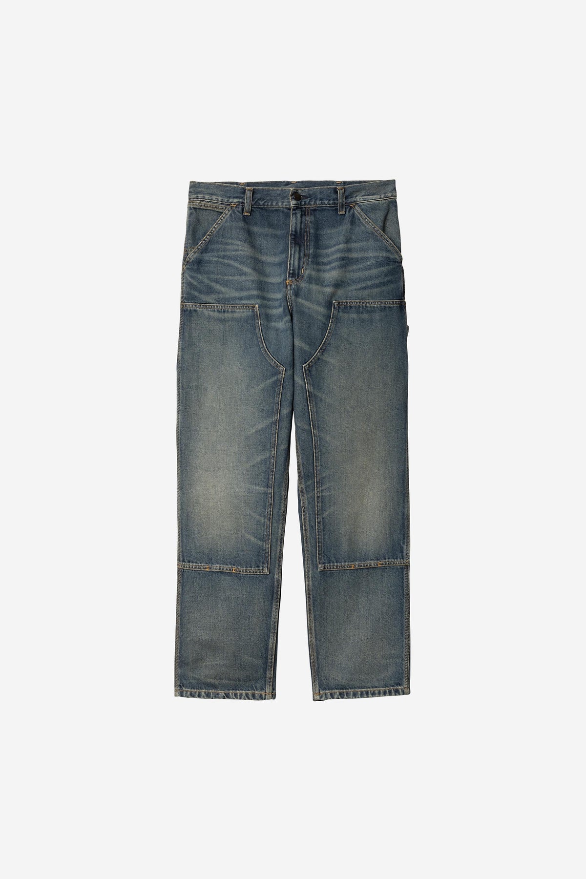 Double Knee Pant blue /worn used wash | Bildmaterial bereitgestellt von SHOES.PLEASE.