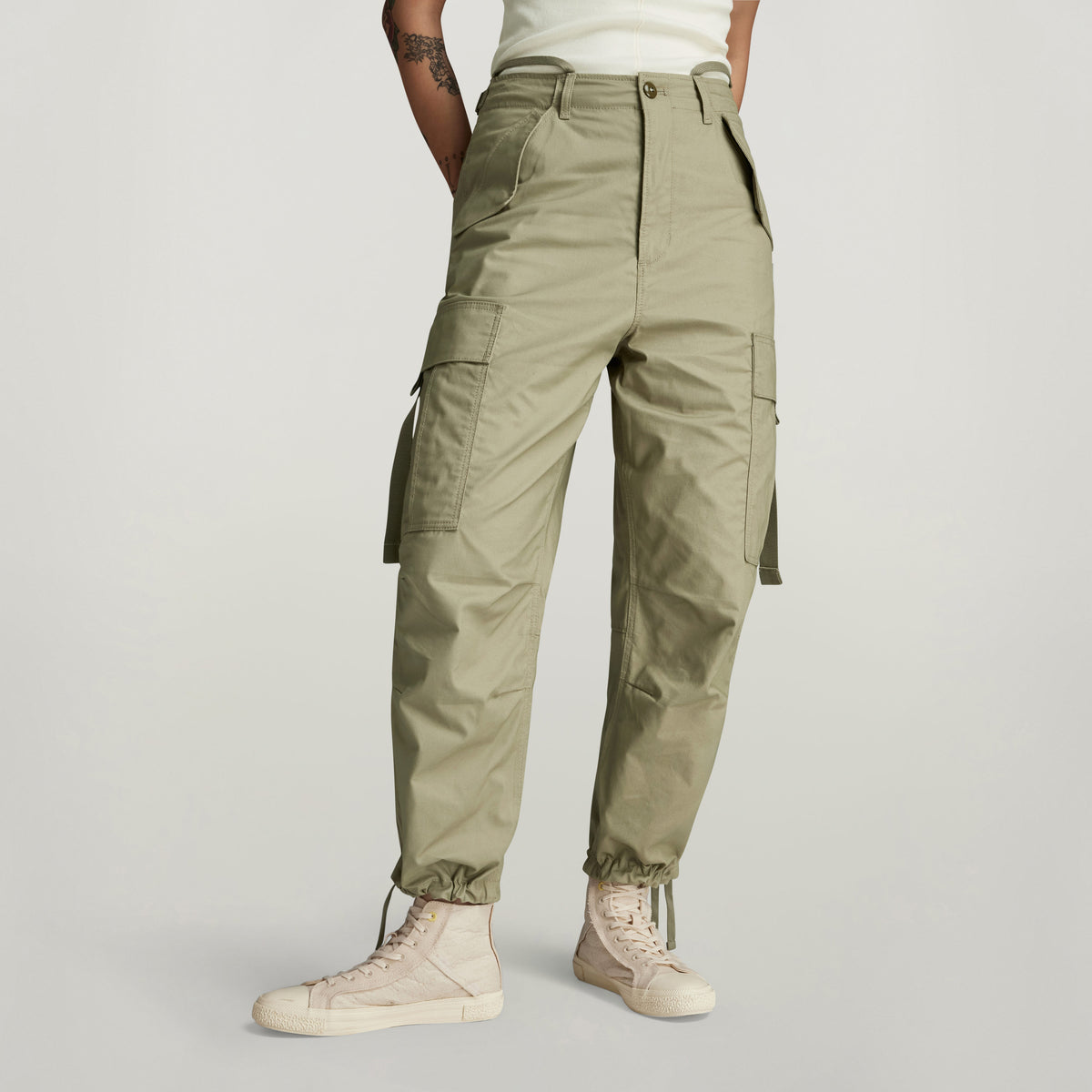 Cargo Cropped Drawcord Pant Wmn black | Bildmaterial bereitgestellt von SHOES.PLEASE.
