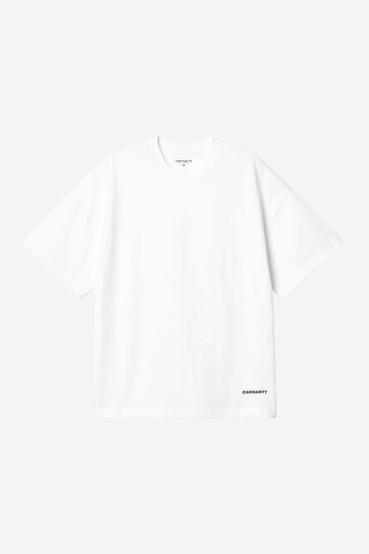 S/S Link Script T-Shirt white / black