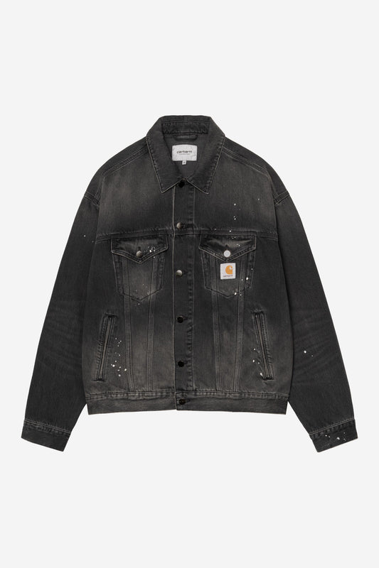 Helston Jacket black /destroy wash, splatter