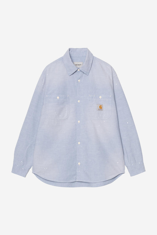 L/S Painter Shirt blue /worn used, splatter