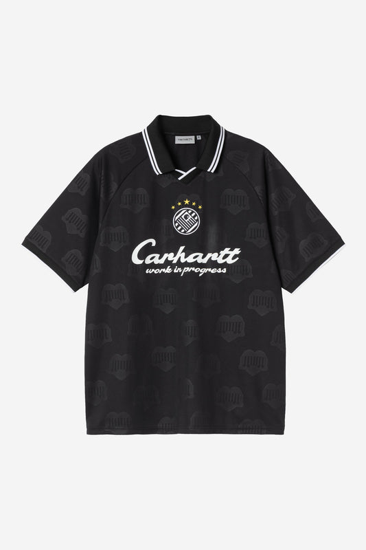 S/S Terrace Football T-Shirt heart train jacquard, black