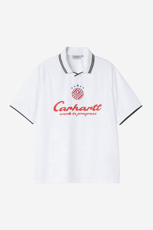 S/S Terrace Football T-Shirt heart train jacquard, white