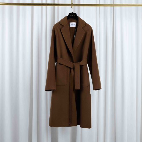 Cashmere Dames Jas Lang Double Face Jules Tabacco tabacco | Bildmaterial bereitgestellt von SHOES.PLEASE.
