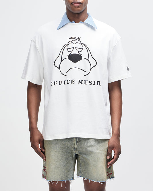 Office Musique Tee vintage white