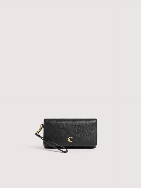 COCCINELLE C-ME ENVELOPES GRAINED LEATHER noir