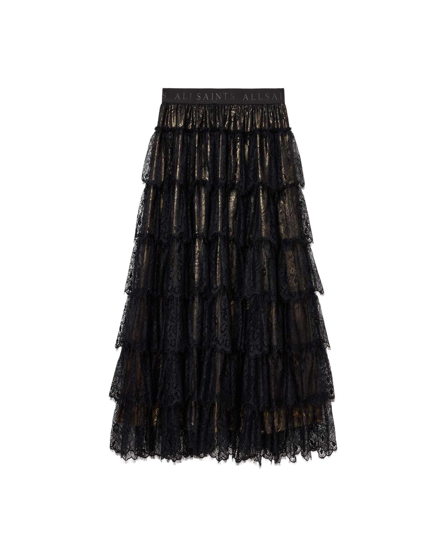 Rory Lace Maxi Skirt metallic gold | Bildmaterial bereitgestellt von SHOES.PLEASE.